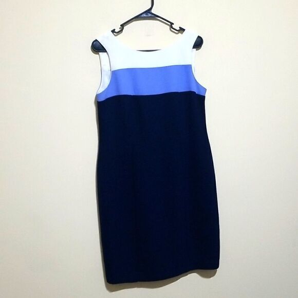 S.L. Fashion Blue Sleeveless Dress Sz 8P - Picture 3 of 9